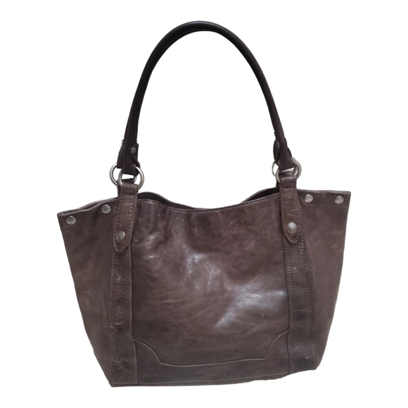 Frye Handbags - Frye Melissa Large Handbag Bag Purse Tote Caryall Brown Leather Distressed EUC